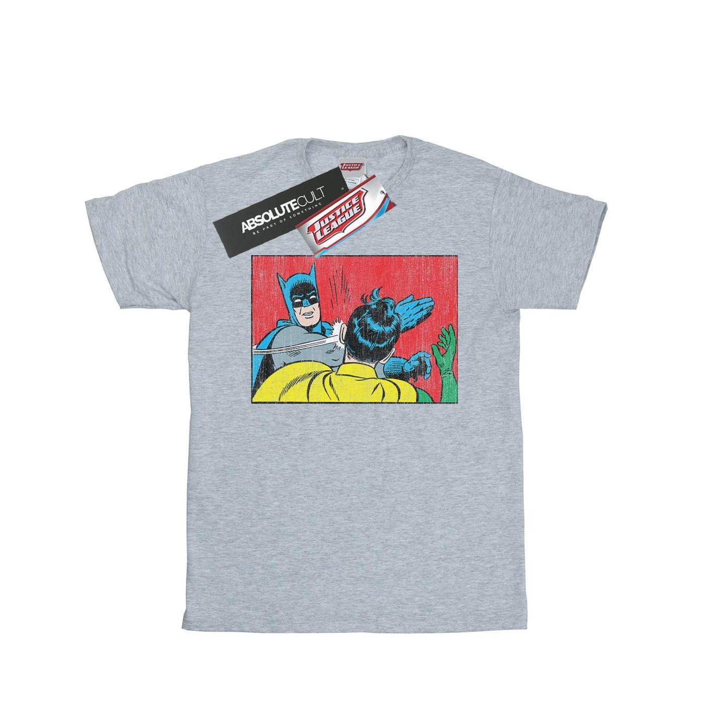 DC Comics Boys Batman Robin Slap T-Shirt (Sports Grey) (7-8 Years)