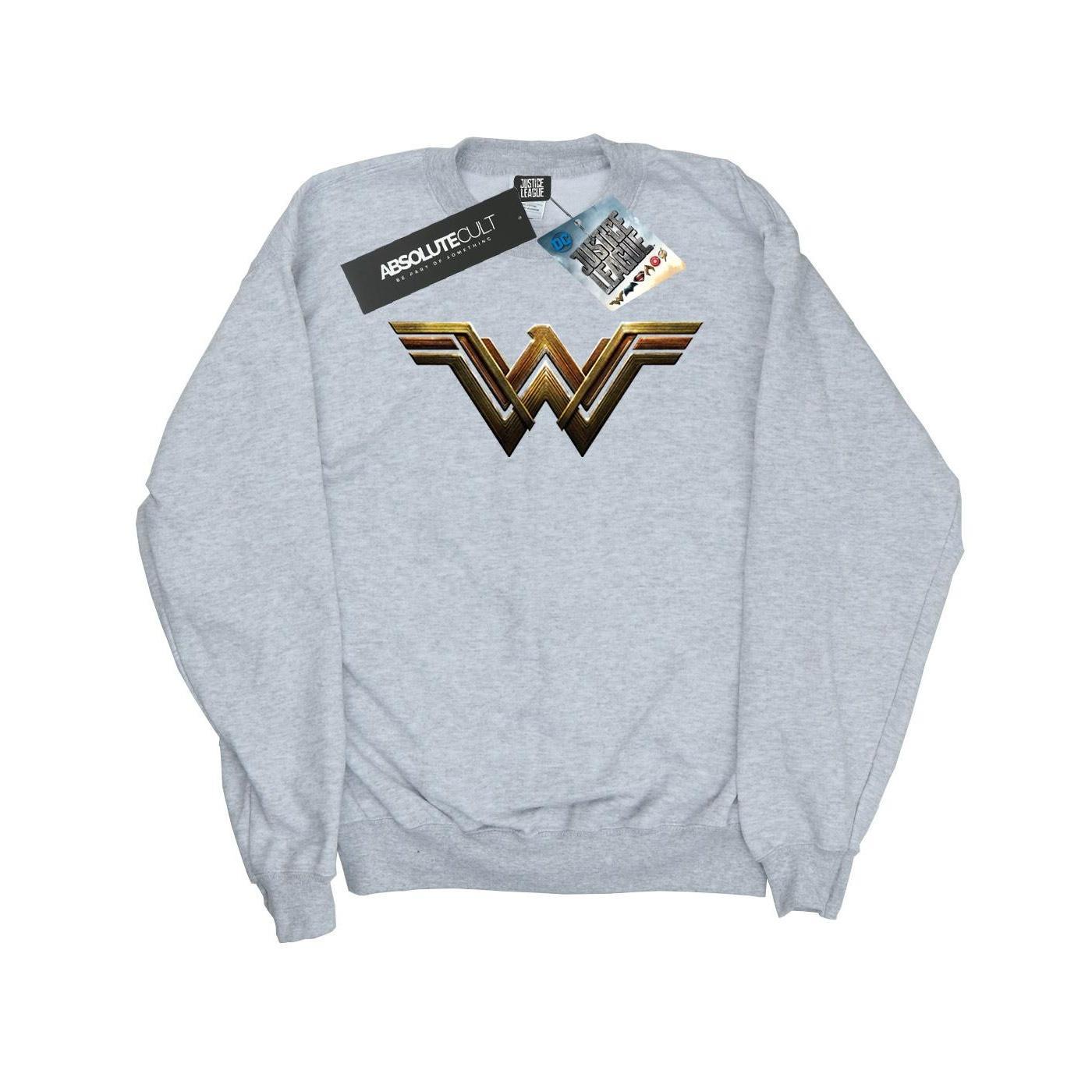 DC Comics Boys Justice League Movie Wonder Woman Emblem Sweatshirt (Sports Grey) (12-13 Years)