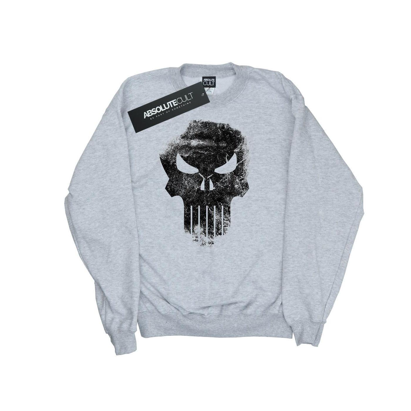 Marvel Womens/Ladies The Punisher Distrressed Skull Sweatshirt (Sports Grey) (L)