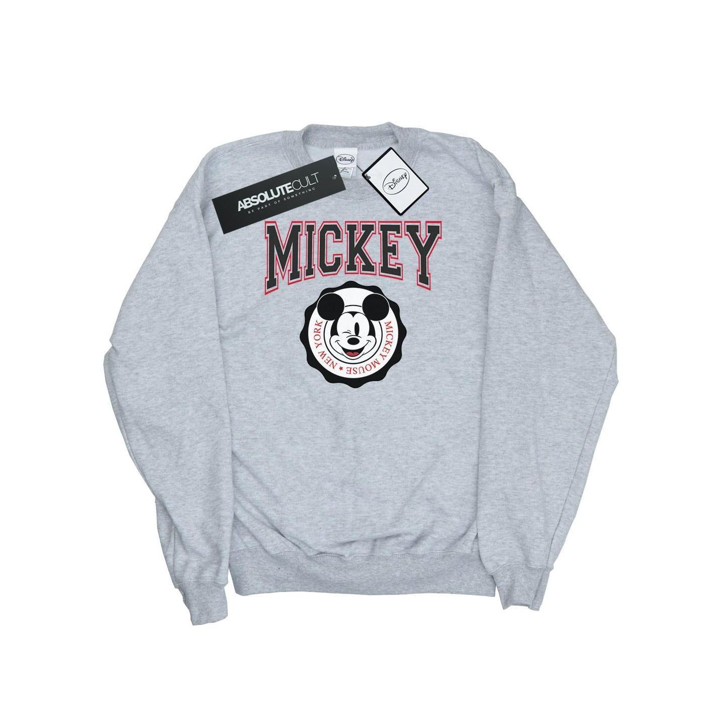 Disney Girls Mickey Mouse New York Seal Sweatshirt (Sports Grey) (9-11 Years)