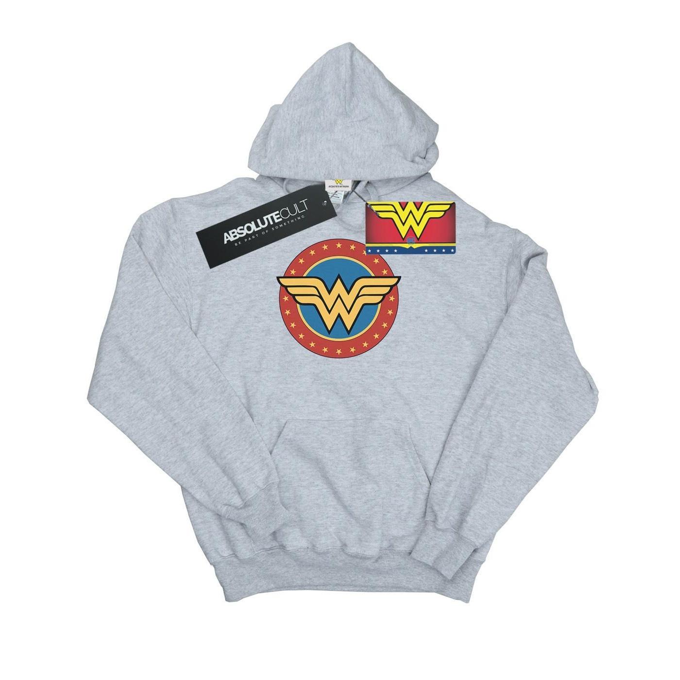DC Comics Mens Wonder Woman Circle Logo Hoodie (Sports Grey) (3XL)