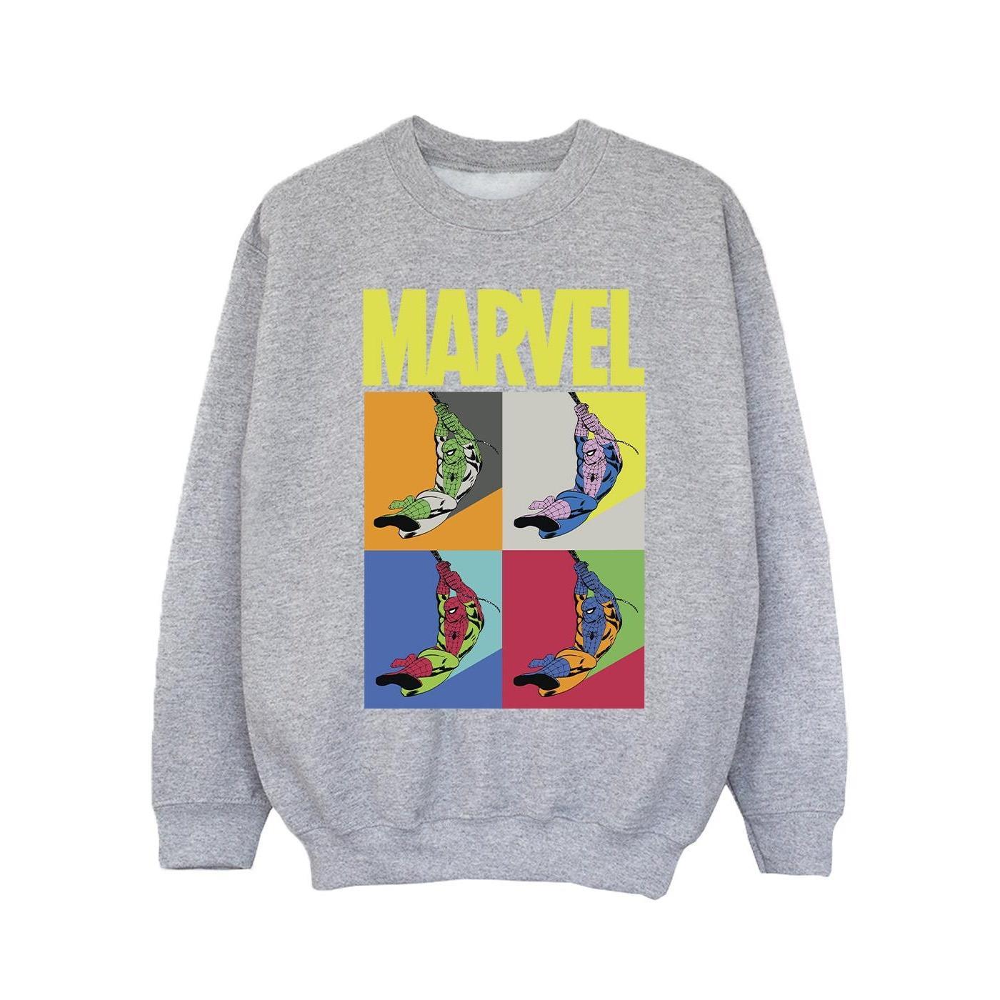 Marvel Girls Spider-Man Pop Art Sweatshirt (Sports Grey) (5-6 Years)