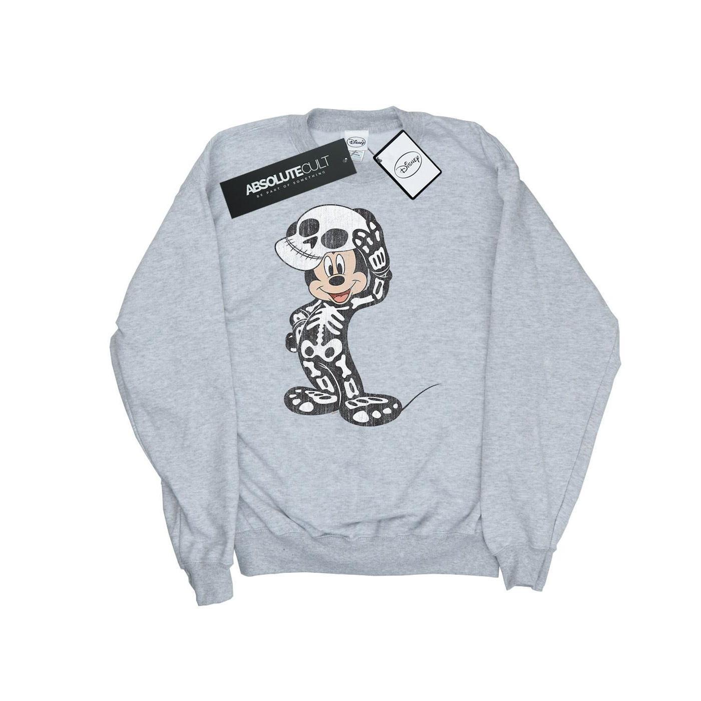 Disney Girls Mickey Mouse Skeleton Sweatshirt (Sports Grey) (9-11 Years)