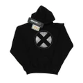 Marvel Mens X-Men Distressed Emblem Hoodie (Black) (3XL)