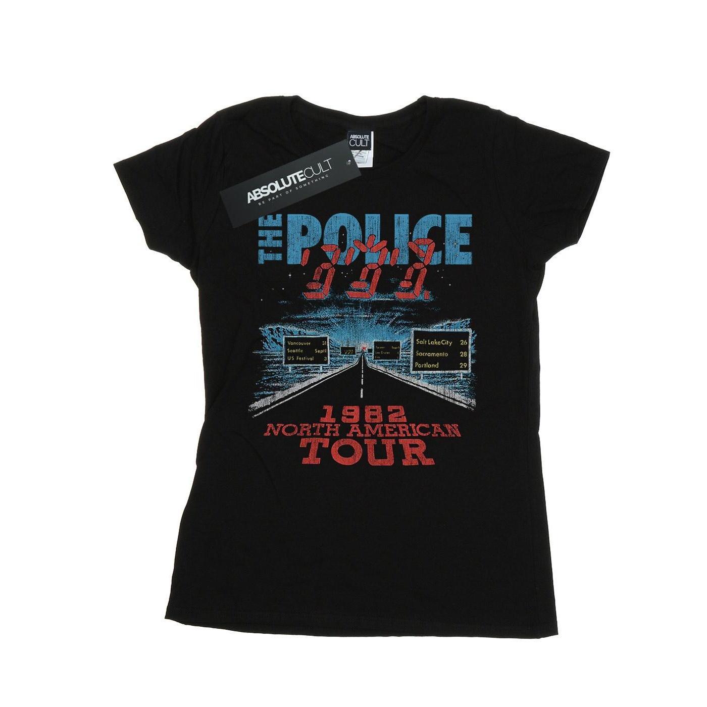 The Police Womens/Ladies North American Tour V2 Cotton T-Shirt (Black) (XXL)