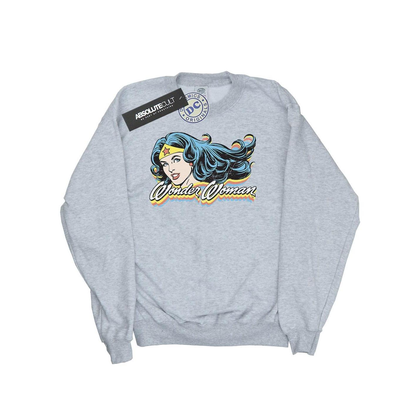 DC Comics Womens/Ladies Wonder Woman Smile Sweatshirt (Heather Grey) (XXL)