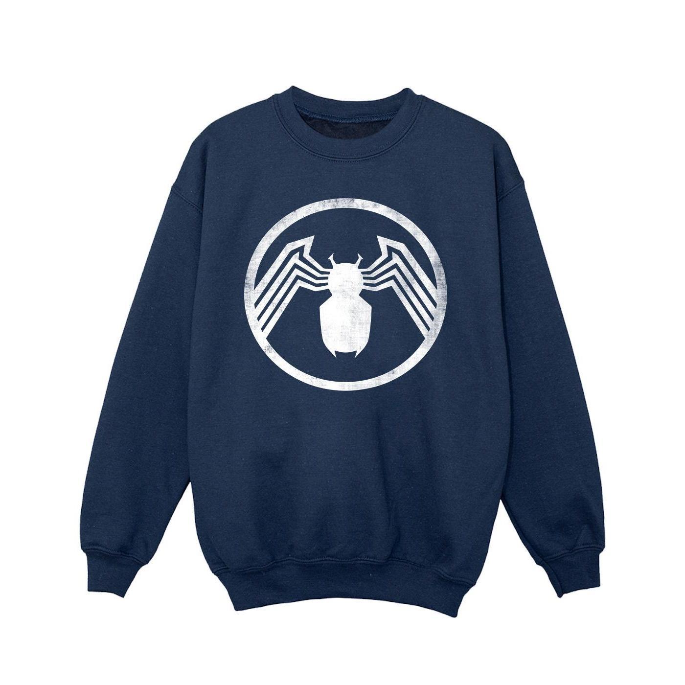 Marvel Girls Venom Logo Emblem Sweatshirt (Navy Blue) (5-6 Years)
