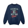 Star Wars Girls Mandalorian Yoda Dad Sweatshirt (Navy Blue) (9-11 Years)