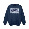 Marvel Girls Icicle Logo Sweatshirt (Navy Blue) (5-6 Years)