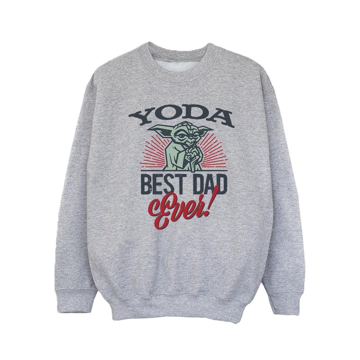 Star Wars Girls Mandalorian Yoda Dad Sweatshirt (Sports Grey) (9-11 Years)