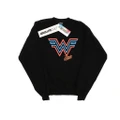 DC Comics Girls Wonder Woman 84 Neon Emblem Sweatshirt (Black) (12-13 Years)