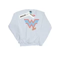 DC Comics Girls Wonder Woman 84 Neon Emblem Sweatshirt (White) (12-13 Years)