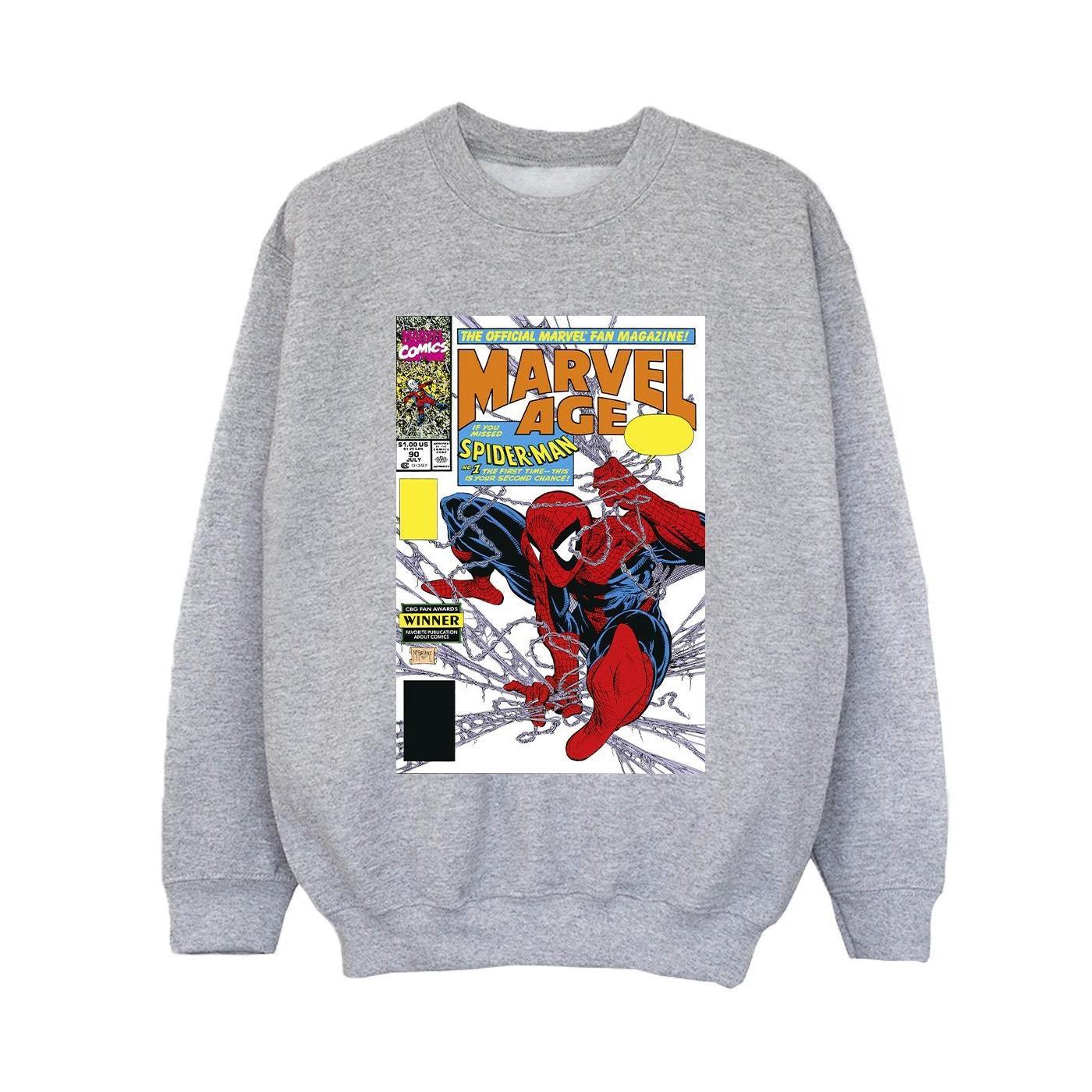 Marvel Boys Spider-Man Marvel Age Comic Cover Sweatshirt (Sports Grey) (7-8 Years)
