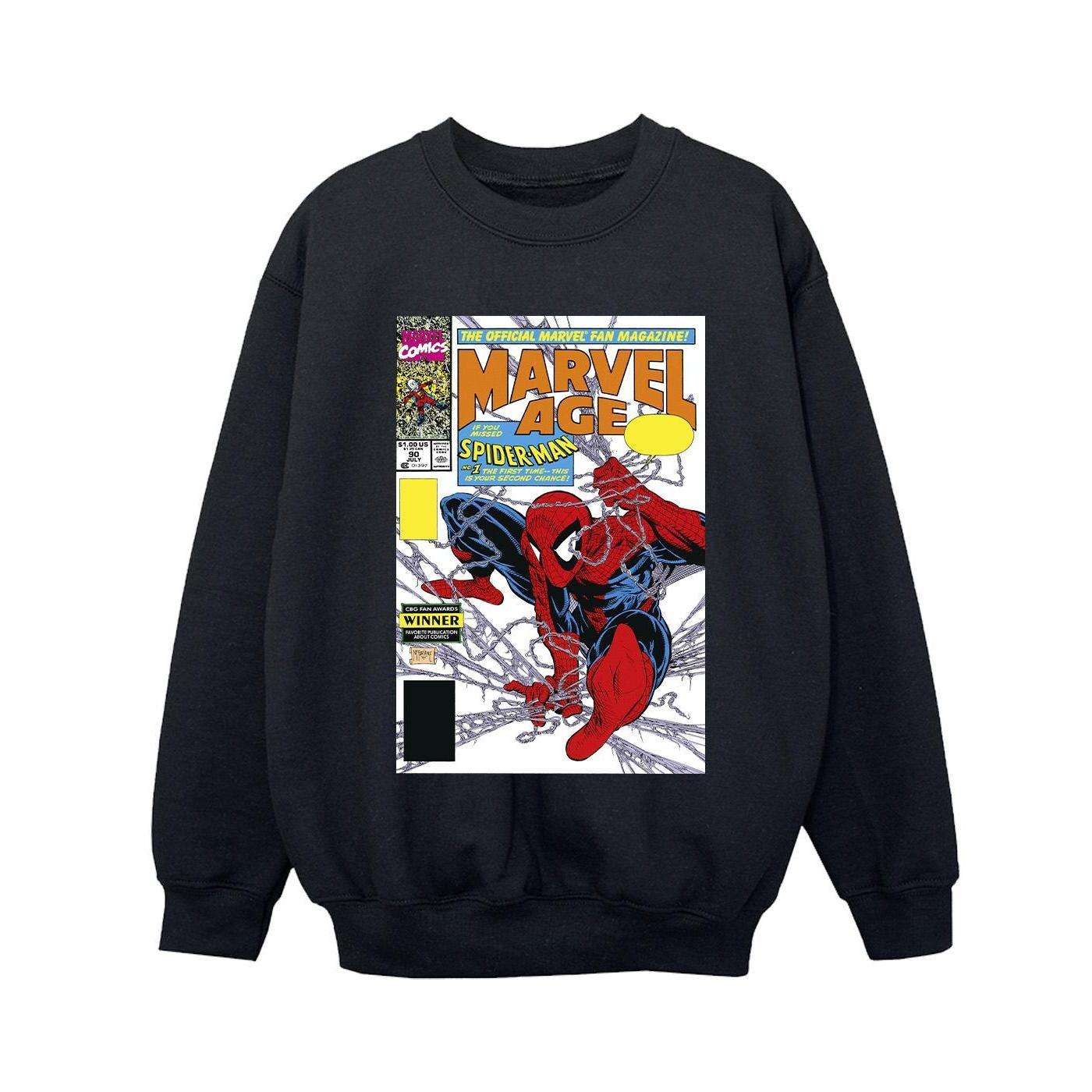 Marvel Boys Spider-Man Marvel Age Comic Cover Sweatshirt (Black) (9-11 Years)