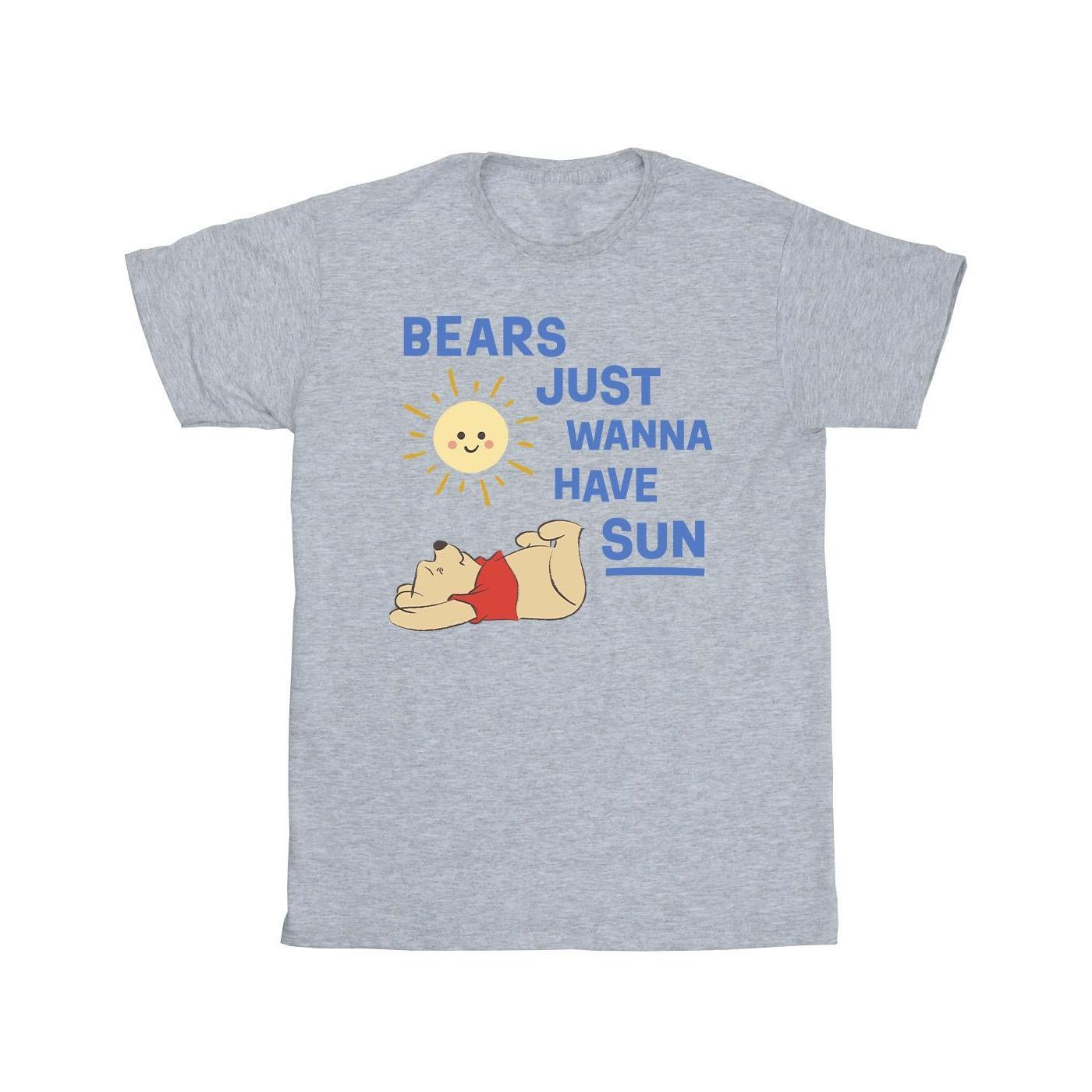 Disney Mens Winnie The Pooh Bears Just Wanna Have Sun T-Shirt (Sports Grey) (3XL)