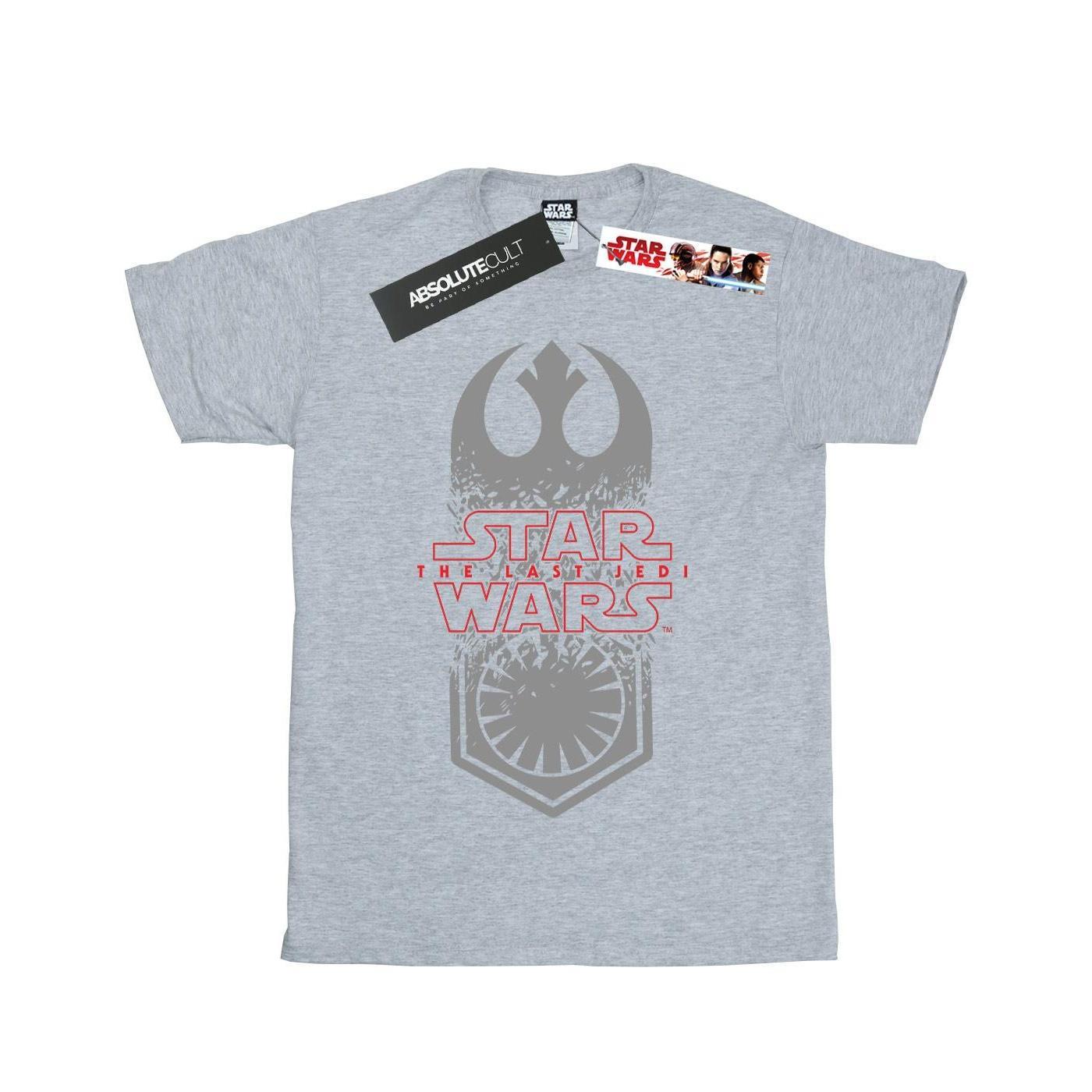 Star Wars Girls The Last Jedi Symbol Crash Cotton T-Shirt (Sports Grey) (9-11 Years)