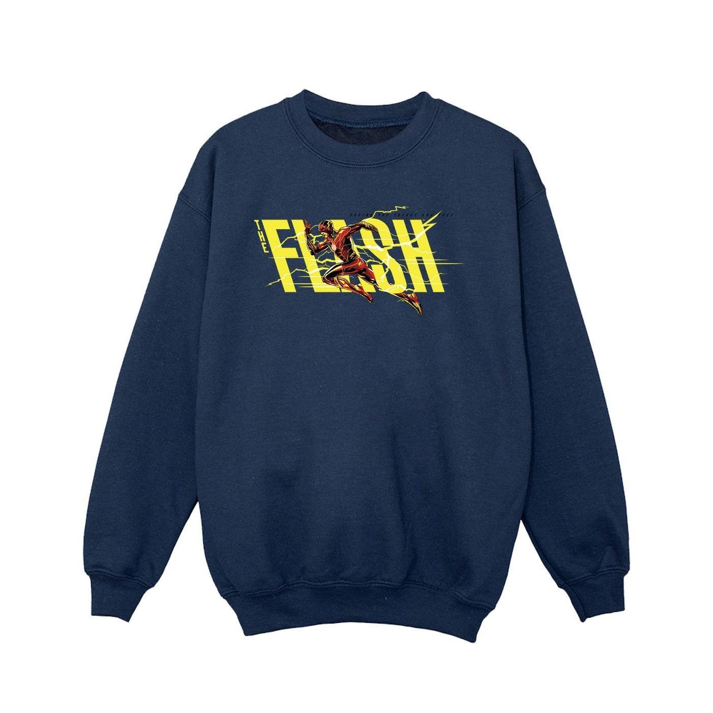 DC Comics Girls The Flash Lightning Dash Sweatshirt (Navy Blue) (7-8 Years)