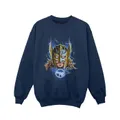 Marvel Girls Thor Love And Thunder Mask Sweatshirt (Navy Blue) (9-11 Years)