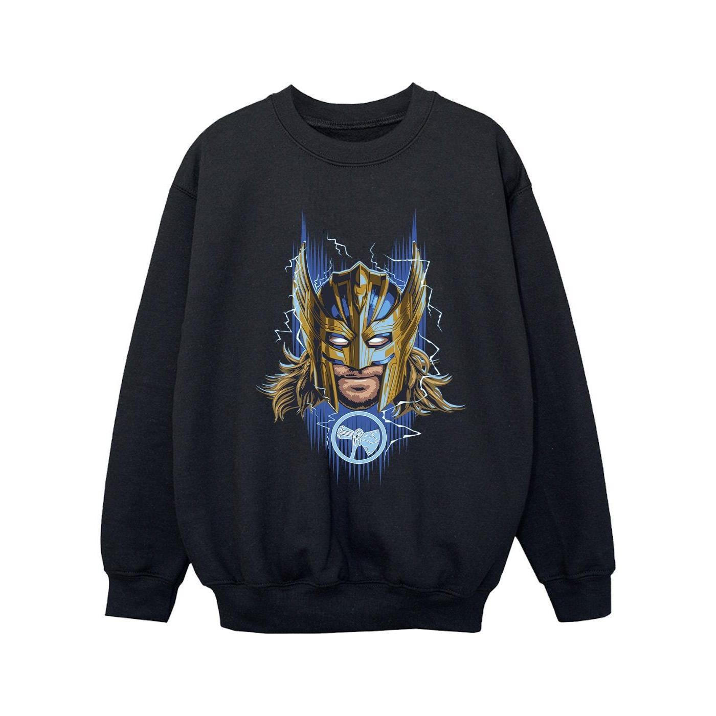 Marvel Girls Thor Love And Thunder Mask Sweatshirt (Black) (5-6 Years)
