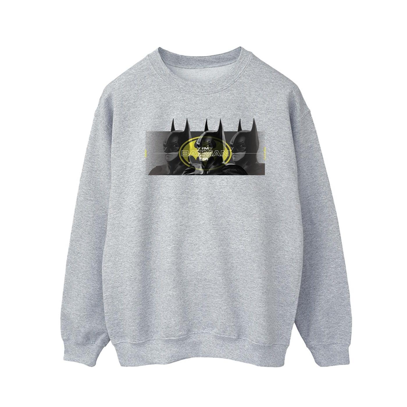 DC Comics Mens The Flash Batman Portraits Sweatshirt (Sports Grey) (M)