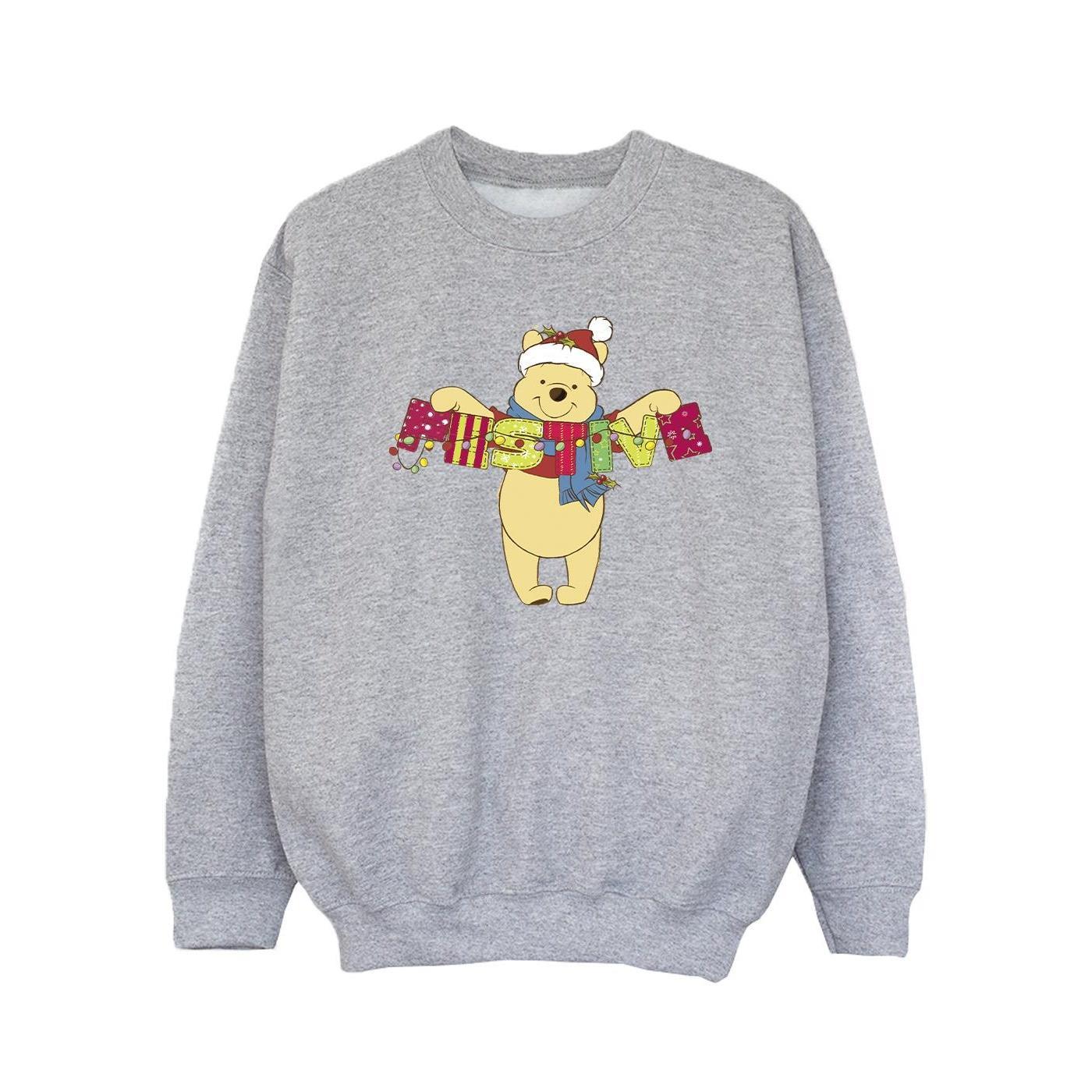 Disney Girls Winnie The Pooh Festive Sweatshirt (Sports Grey) (5-6 Years)