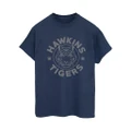 Netflix Womens/Ladies Stranger Things Hawkins Grey Tiger Cotton Boyfriend T-Shirt (Navy Blue) (L)
