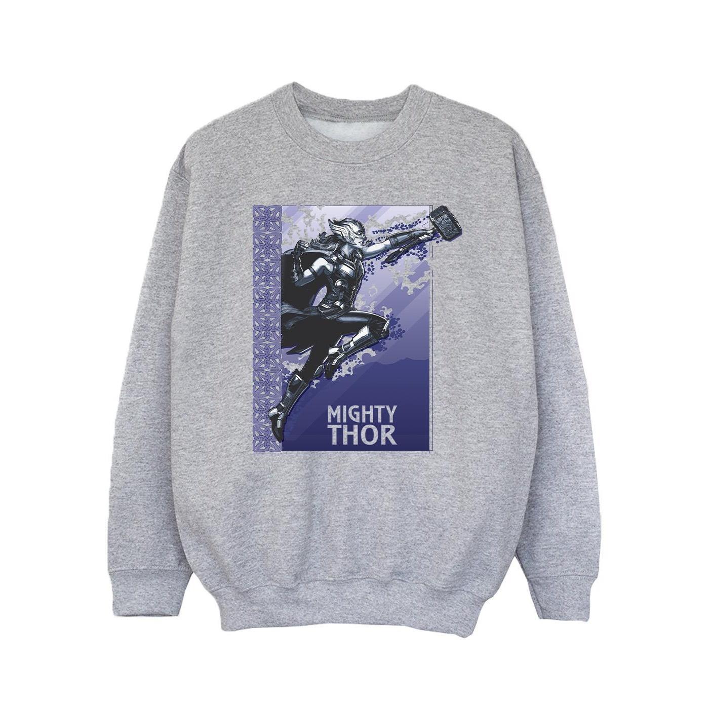Marvel Girls Thor Love And Thunder Mighty Thor Sweatshirt (Sports Grey) (5-6 Years)