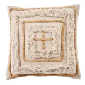 Amalfi Decorative Cushion Covers Soft Plush Woven Embroidery Throw Pillow Brown