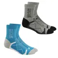Regatta Womens/Ladies Outdoor Boot Socks (Pack of 2) (Light Steel/Niagra Blue) (3 UK-5 UK)