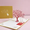 Magic Pop Up Cherry blossom tree Card 3D Happy Greeting wedding 15x15cm with an envelope