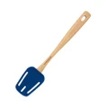 Silicone Slotted Spoon With Beechwood Handle Blue