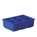 Silicone King Ice Cube Tray, 6 Cup (Blue)