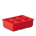 Silicone King Ice Cube Tray, 6 Cup (Red)