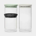 Stackable Glass Jar Set, 3 Piece