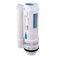 Toilet Cistern Dual Flush Push Button Valve White 25cm/10" Height Fit for Drain Diameter 60-75mm, Split Fill Toilet Valve Repair Replacment