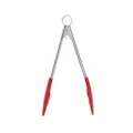 9-1/2-Inch Silicone Tongs With Teeth, Red