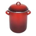 Enamel Stock Pot (Red) - 24cm