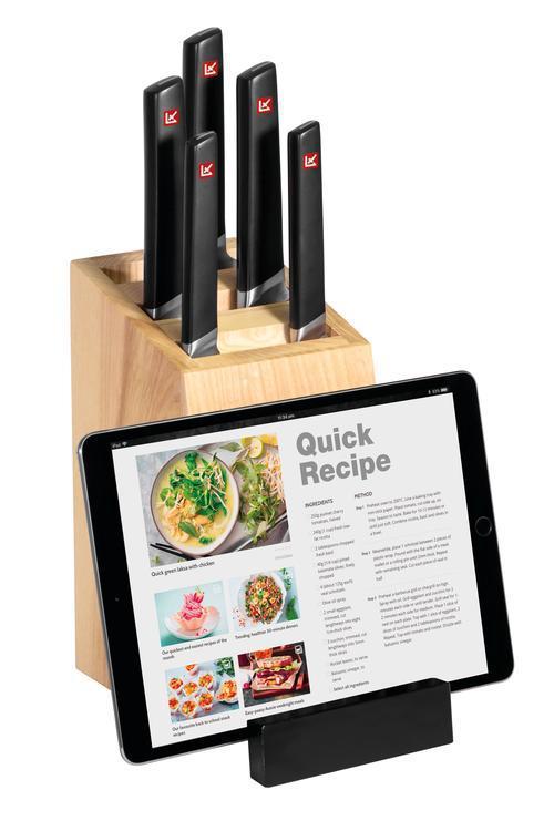 Knife Block Set with Tablet Stand, 6 Piece