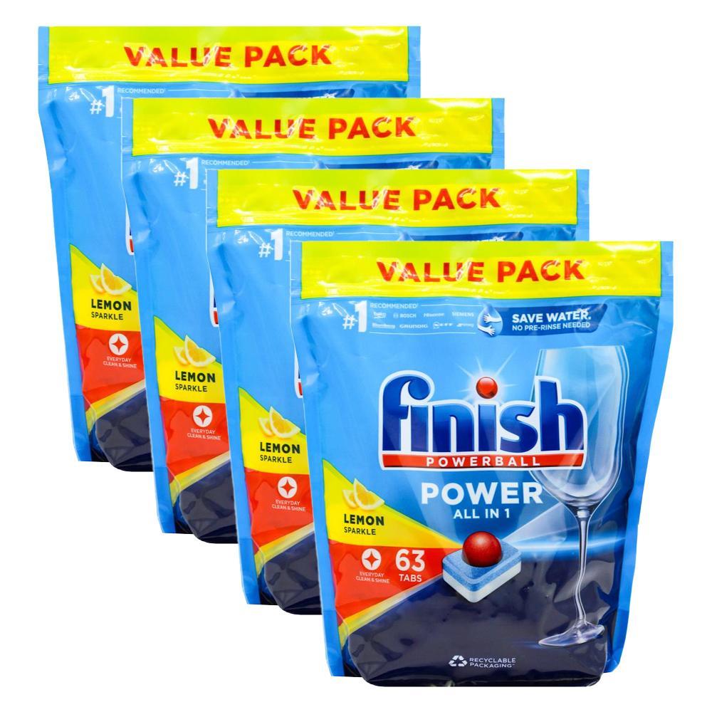 252pc Finish Powerball Dishwashing Tablet Power All In 1 LMN Sparkle Value Pack