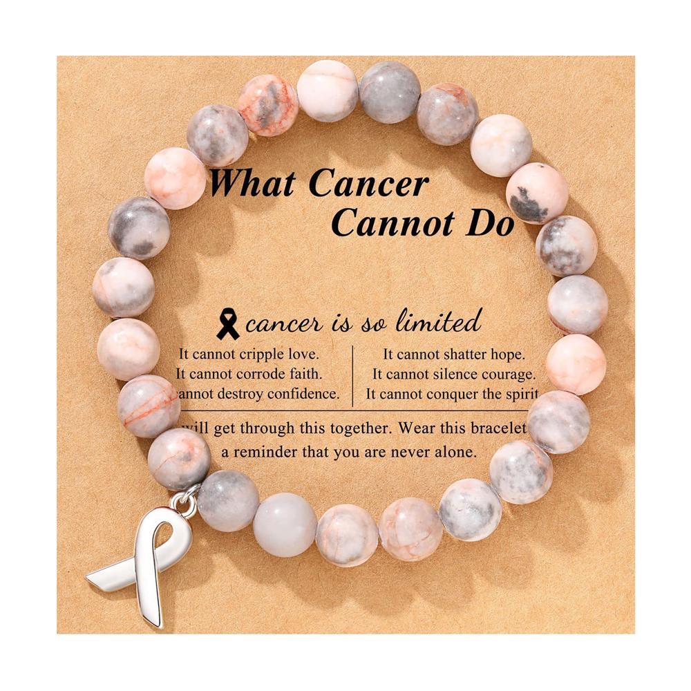 Goodgoods Ladies Crystal Pink Ribbon Breast Cancer Awareness Bracelet Fashion Jewellery Gift(Style B)