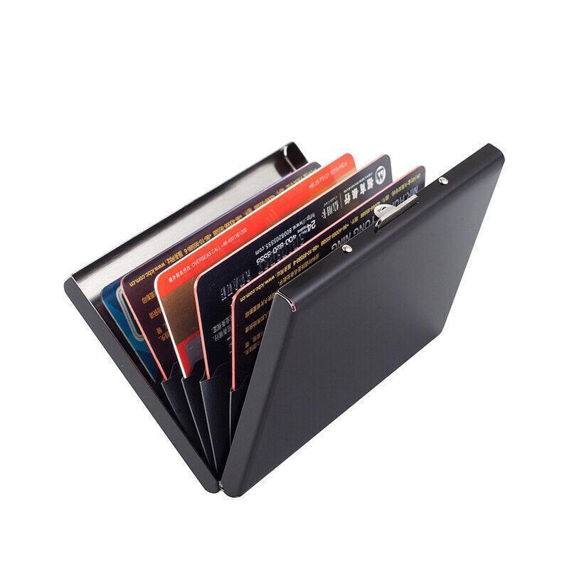 Rfid Blocking Stainless Slim Wallet Id Credit Card Holder Case Protector Purse