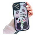 Anymob iPhone Case Shockproof Blue Cute Panda Phone Case Silicone Lens Protective Shockproof Cover