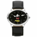 35mm Disney Bold Mickey Mouse Unisex Watch With Black Leather Band & Dial
