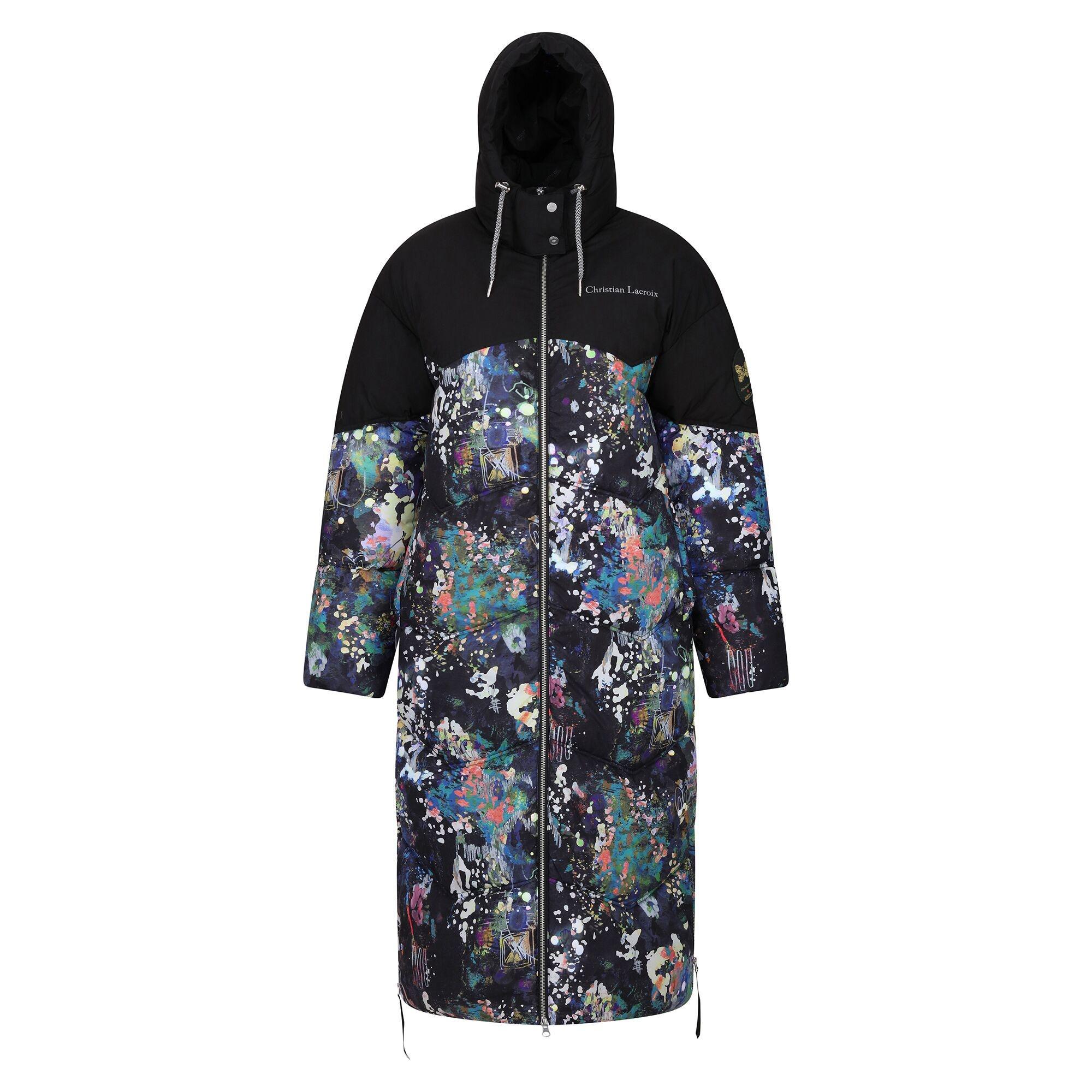 Regatta Womens/Ladies Christian Lacroix Milhaud Paint Splatter Longline Padded Jacket (Black) (12 UK)