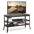TV Stand Entertainment Center Unit Industrial 3-Tier Storage Shelf Console Table