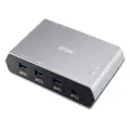 Aten Sharing Switch Gen2 2x4 USB-C 2x PC 4x USB 3.2 Gen2 Ports (1x USB-C) Power Passthrough OSX Windows Compatible Plug and Play