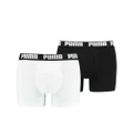 Puma Mens Basic Boxer Shorts (Pack of 2) (Black/White) (L)
