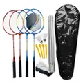 Professional Badminton Racket Set 4 Player Shuttlecock Racquet Net Bag
