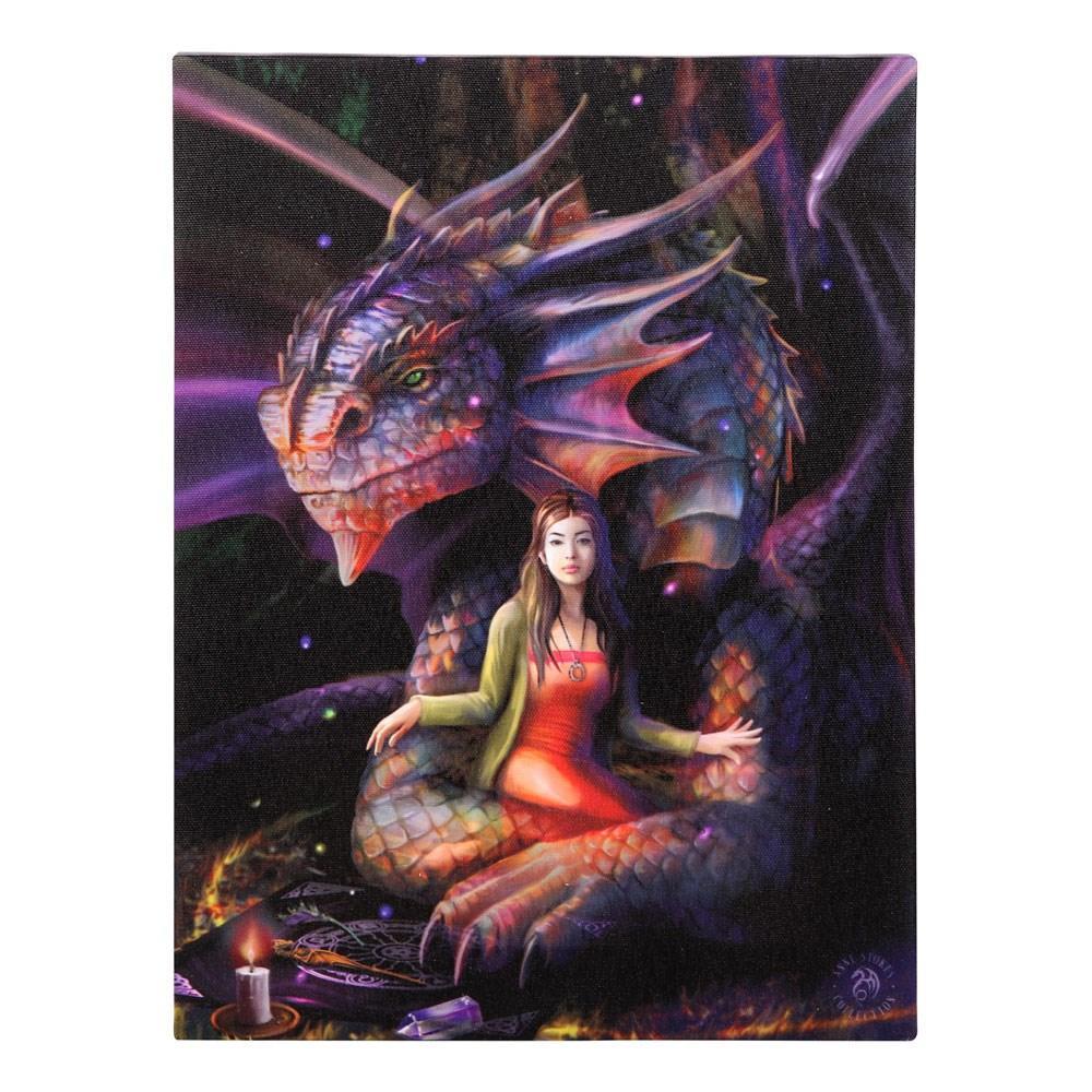 Anne Stokes Spirit Dragon Canvas Plaque (Multicoloured) (25cm x 19cm)