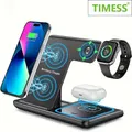 3 In 1 Fast Charging Station, Folding Wireless Charger Stand For IPhone 14,13,12,11/Pro/Max/Mini/Plus, X, XR, XS/Max, SE, 8/Plus, Iwatch 1-8, Airpods 3/2/Pro -Black